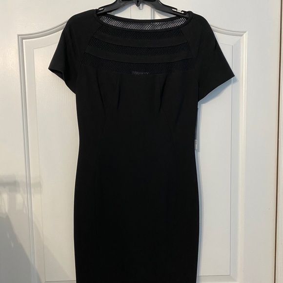 Classiques Entier Mesh Inset Sheath Black Dress - Picture 3 of 6